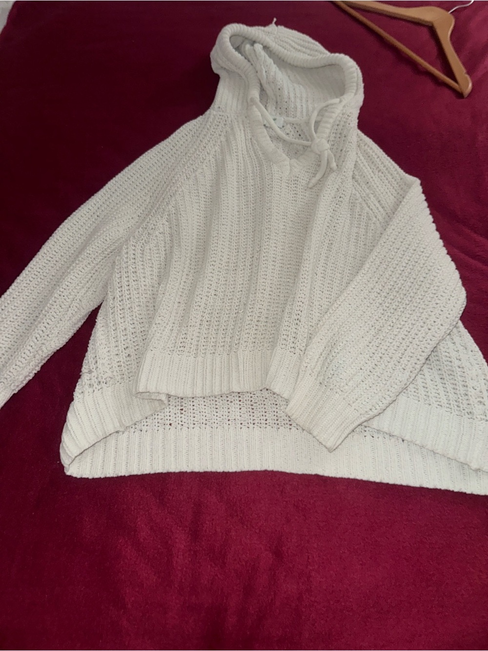 aerie Cream Cowl Neck Knit Sweater